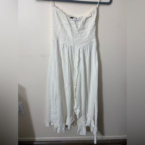 White High low strapless dress